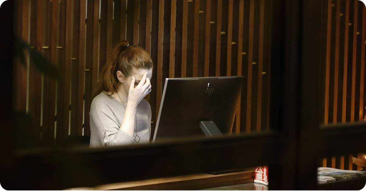 Woman has headache
